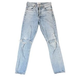 Agolde Blue Straight Leg Jeans Classic Style